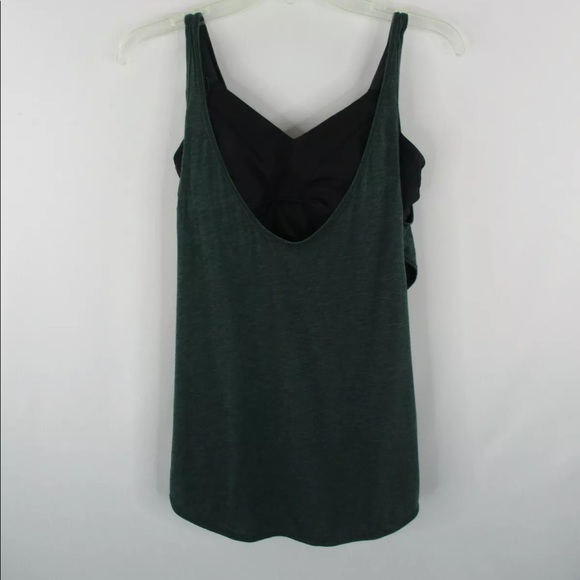 Lululemon tank with built in bra black and green size 4 - Picture 2 of 3
